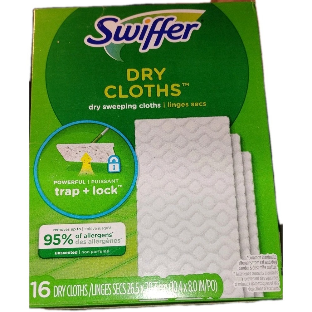 Swiffer Disposable Dry Sweeping Cloths - Refills, 16‎ Ct. 31821 Unscented Trap +